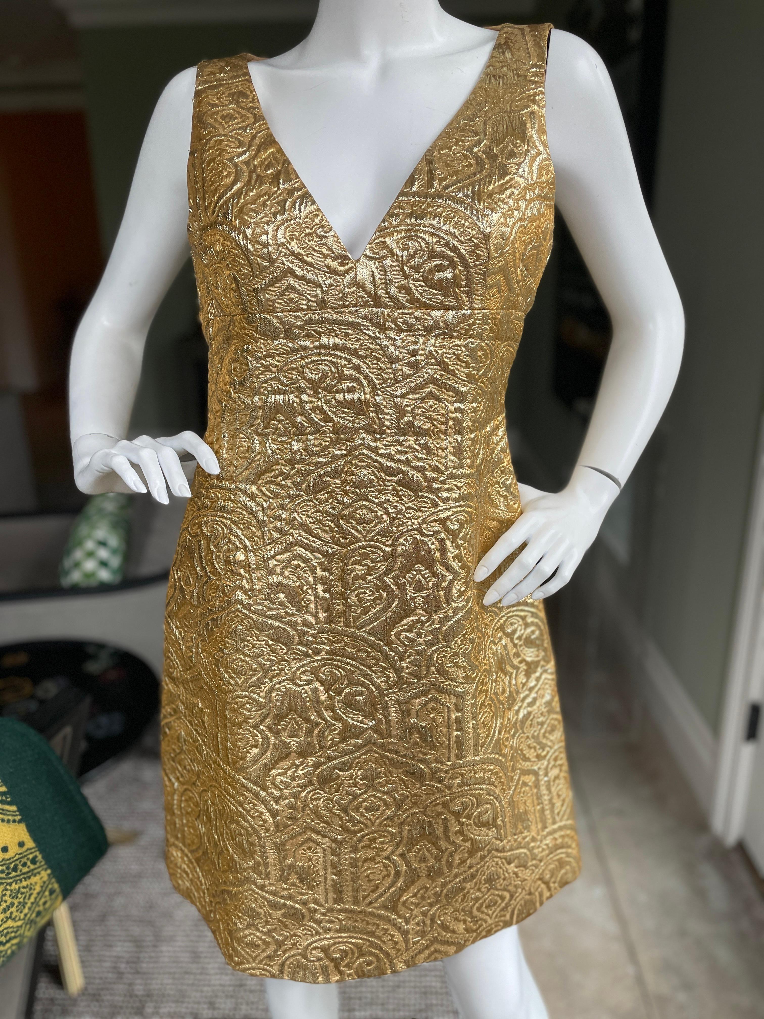 Michael Kors Collection Gold Metallic Brocade Dress
Size 10
 Bust 38
