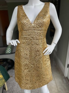 Michael Kors Collection Gold Metallic Brocade Dress