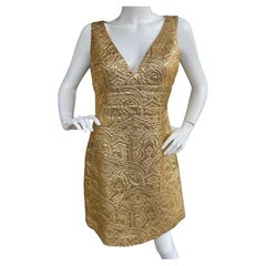 Vintage Michael Kors Collection Gold Metallic Brocade Dress
