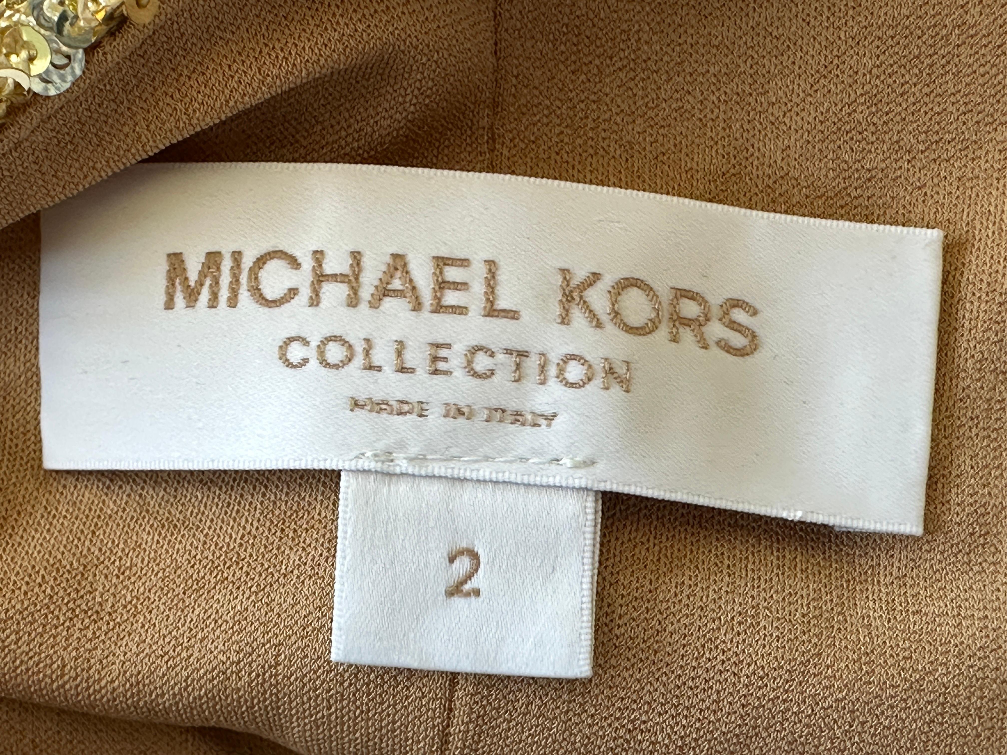 Michael Kors Collection Gold Sequin One Shoulder Mini Dress For Sale 5