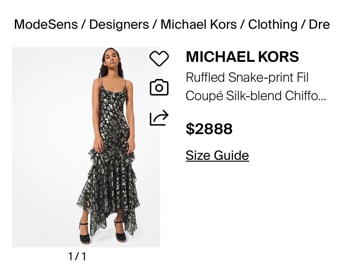 Michael Kors Collection S S S Robe à volants en soie métallisée Taille 6 en vente 7