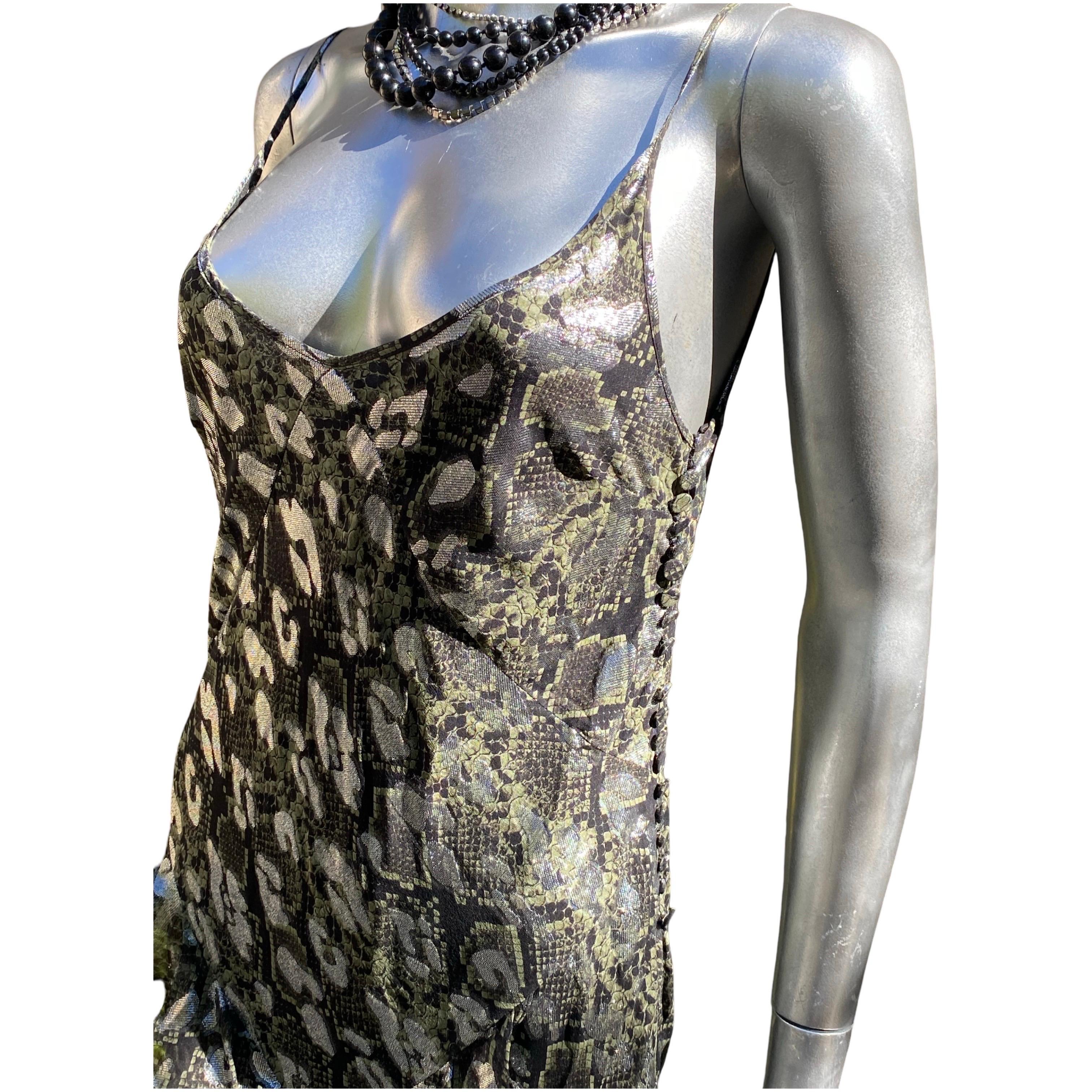 Michael Kors Collection S S S Robe à volants en soie métallisée Taille 6 en vente 2