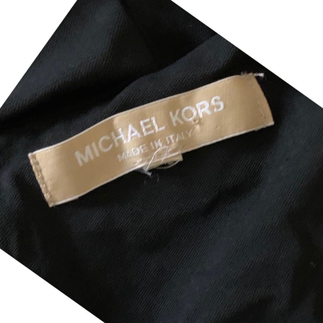 Michael Kors Collection Italy Black Jersey Draped Front Halter Dress Size 4 For Sale 4