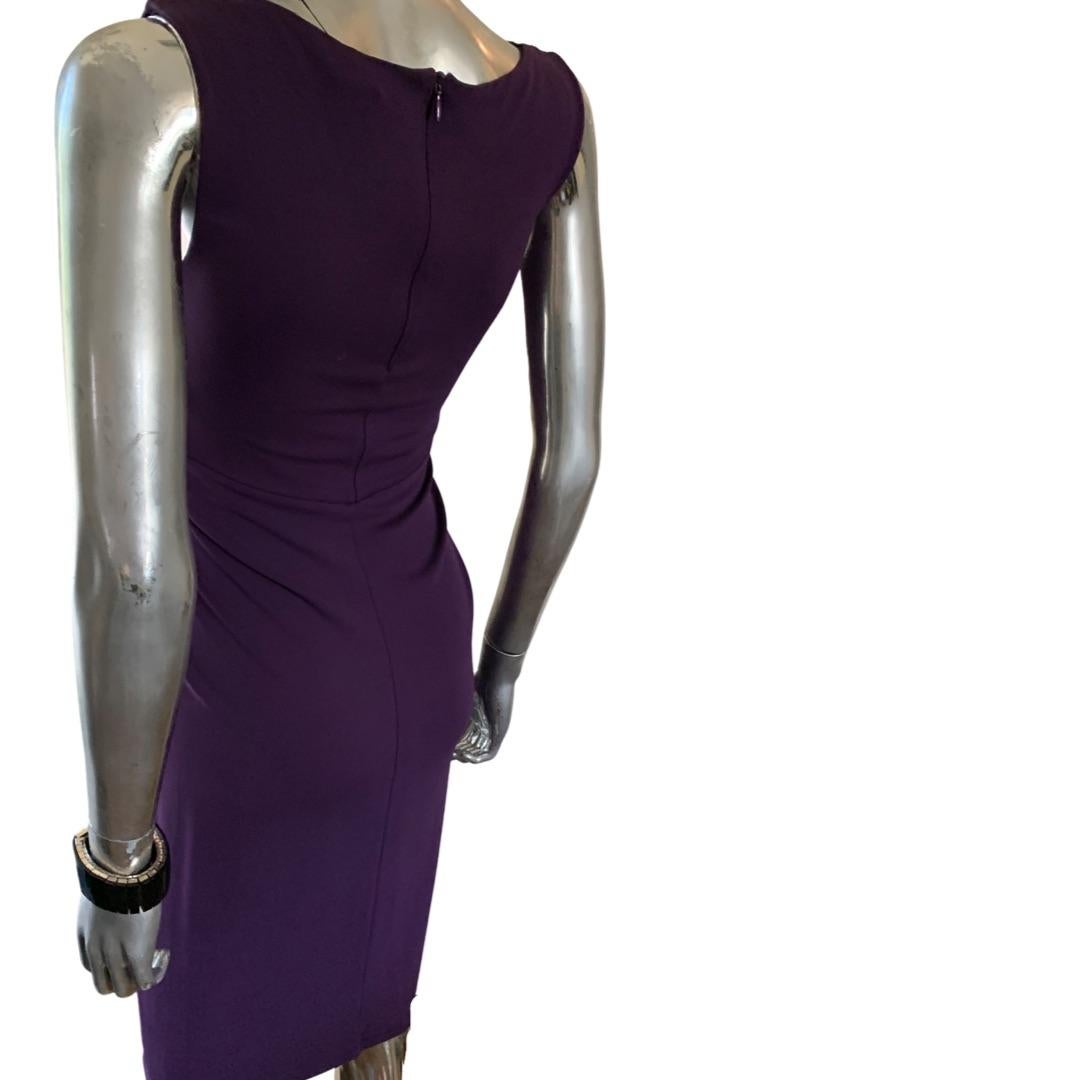 Black Michael Kors Collection, Italy Purple Jersey Halter Draped Dress Size 4 For Sale