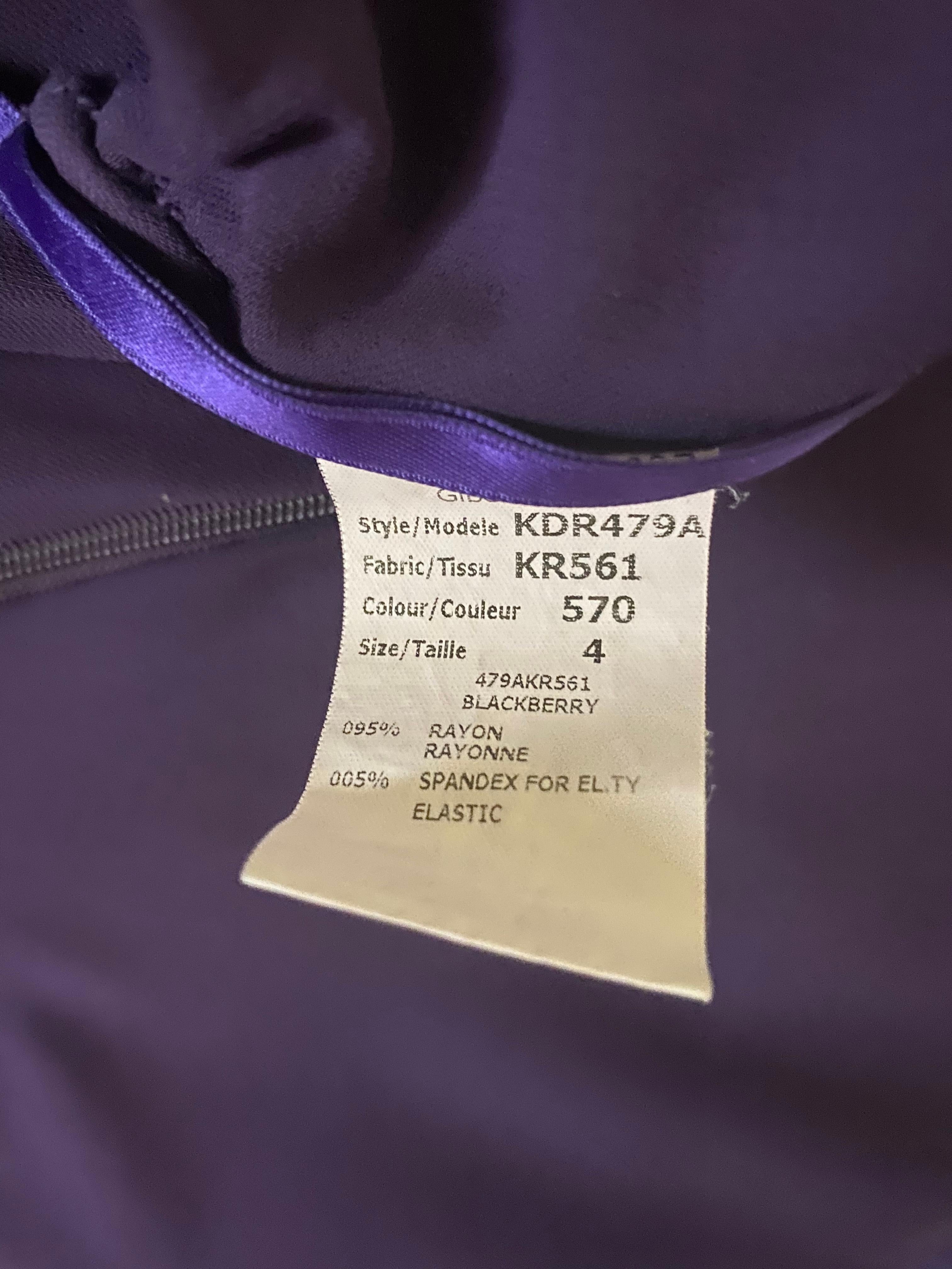 Michael Kors Collection, Italy Purple Jersey Halter Draped Dress Size 4 For Sale 2