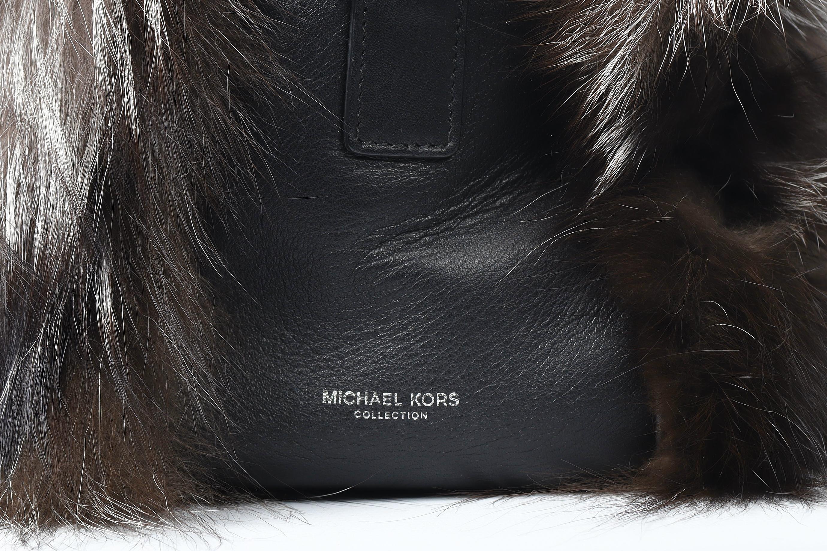 Michael Kors Collection Julie Lg Camera Fox Fur And Leather Shoulder Bag For Sale 5