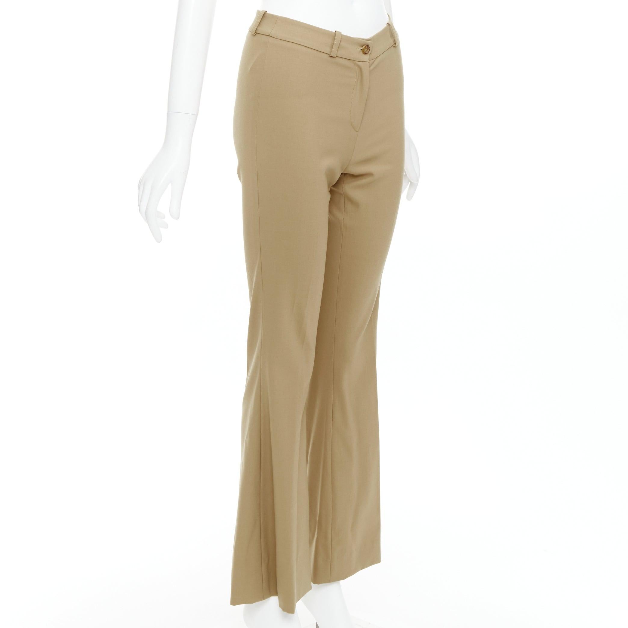 Marron Pantalon évasé MICHAEL KORS Collection kaki taille US0 XS en vente