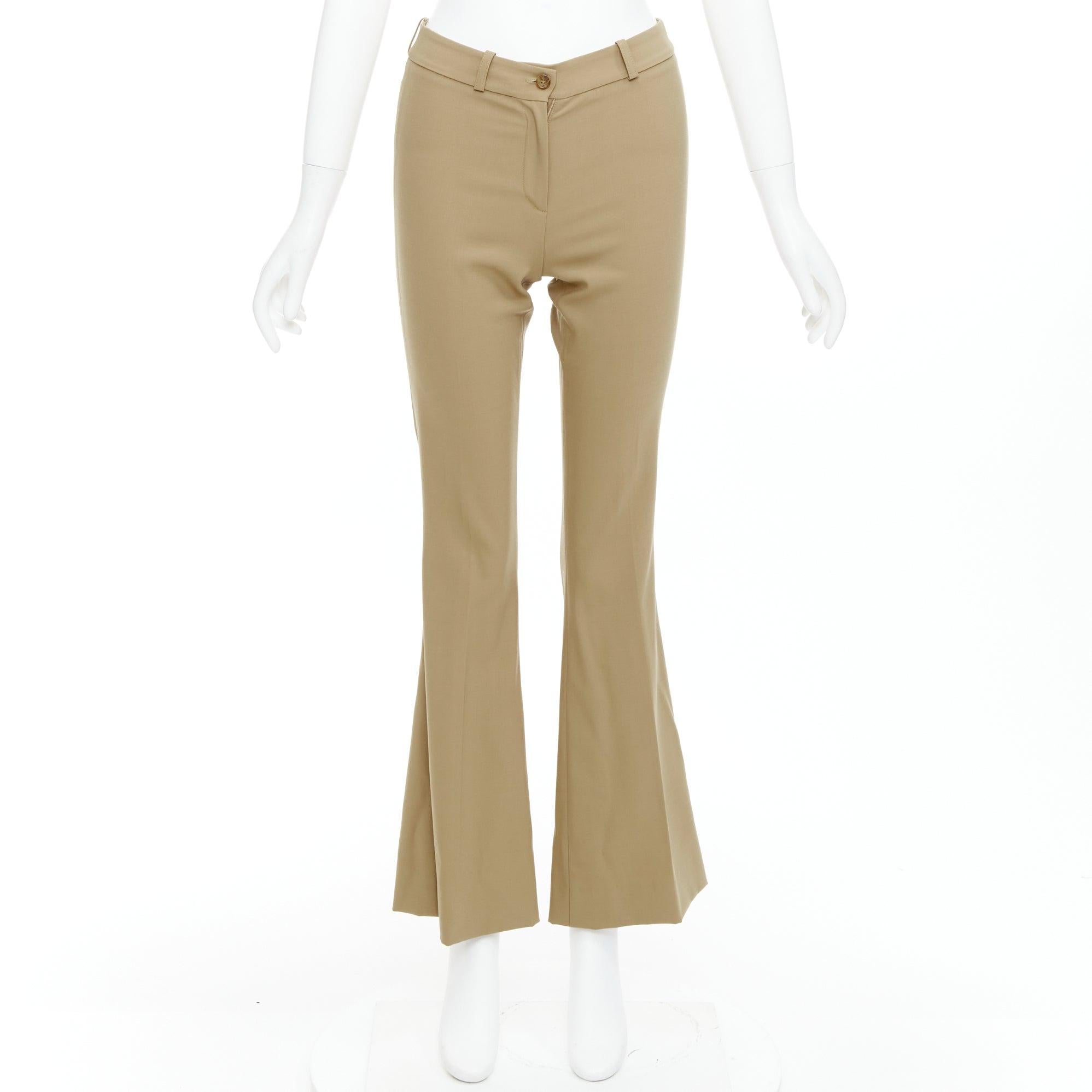 Pantalon évasé MICHAEL KORS Collection kaki taille US0 XS en vente 4
