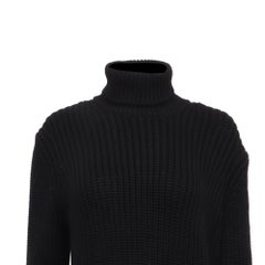 Michael Kors Collection Knitted Turtleneck Sweater in Black Viscose