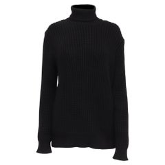 Michael Kors Collection Knitted Turtleneck Sweater in Black Viscose