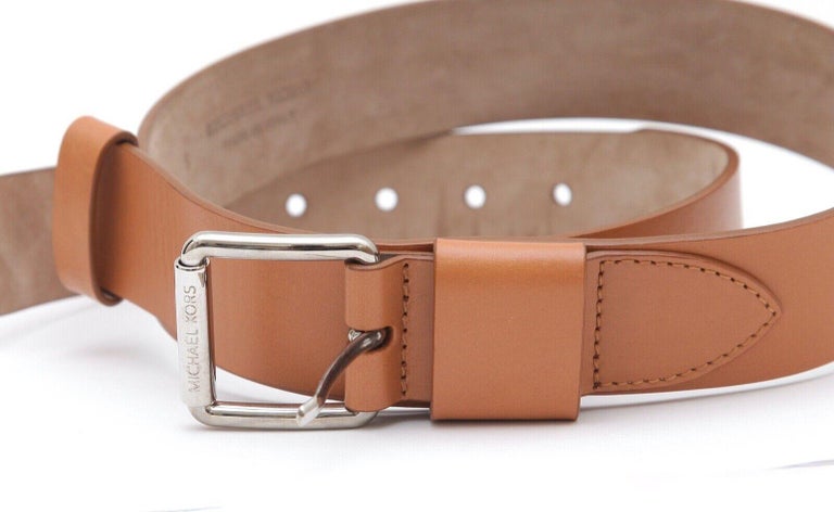 MICHAEL KORS COLLECTION Leather Belt Tan Sz S MICHAEL KORS COLLECTION Leather Belt Tan Medium Width Silver  main image 3