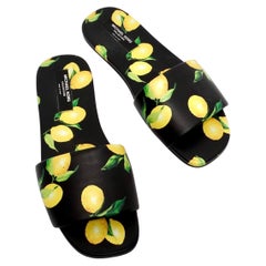 The Collective Michael Kors Slides Delphine en cuir imprimé citron