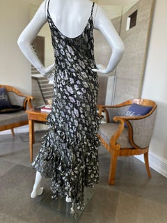 Michael Kors Collection Metallic Reptile Print Silk Ruffled Dress