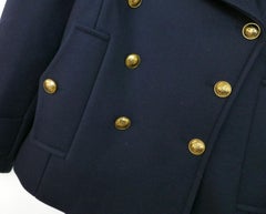 Michael Kors - Manteau militaire bleu marine en laine lourde