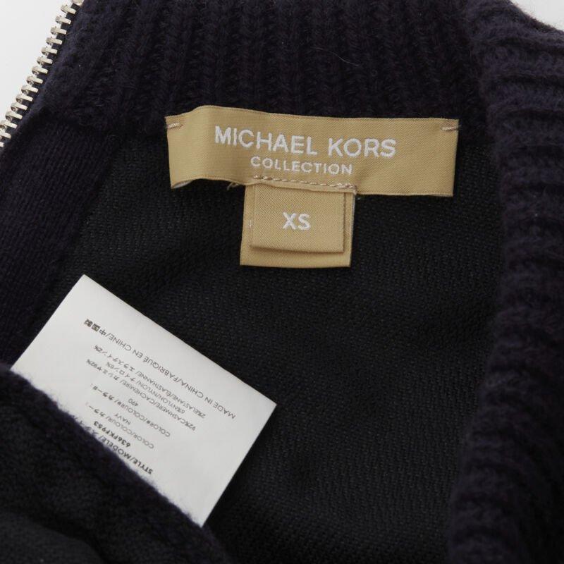 MICHAEL KORS COLLECTION marineblauer Kaschmirpullover mit Paillettenbesatz und Federn XS im Angebot 7