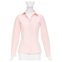 MICHAEL KORS Collection – pastellfarbenes Freizeithemd aus Seiden-Baumwollmischung mit Kristallverzierung, Knopfleiste, US-Größe 0, XS