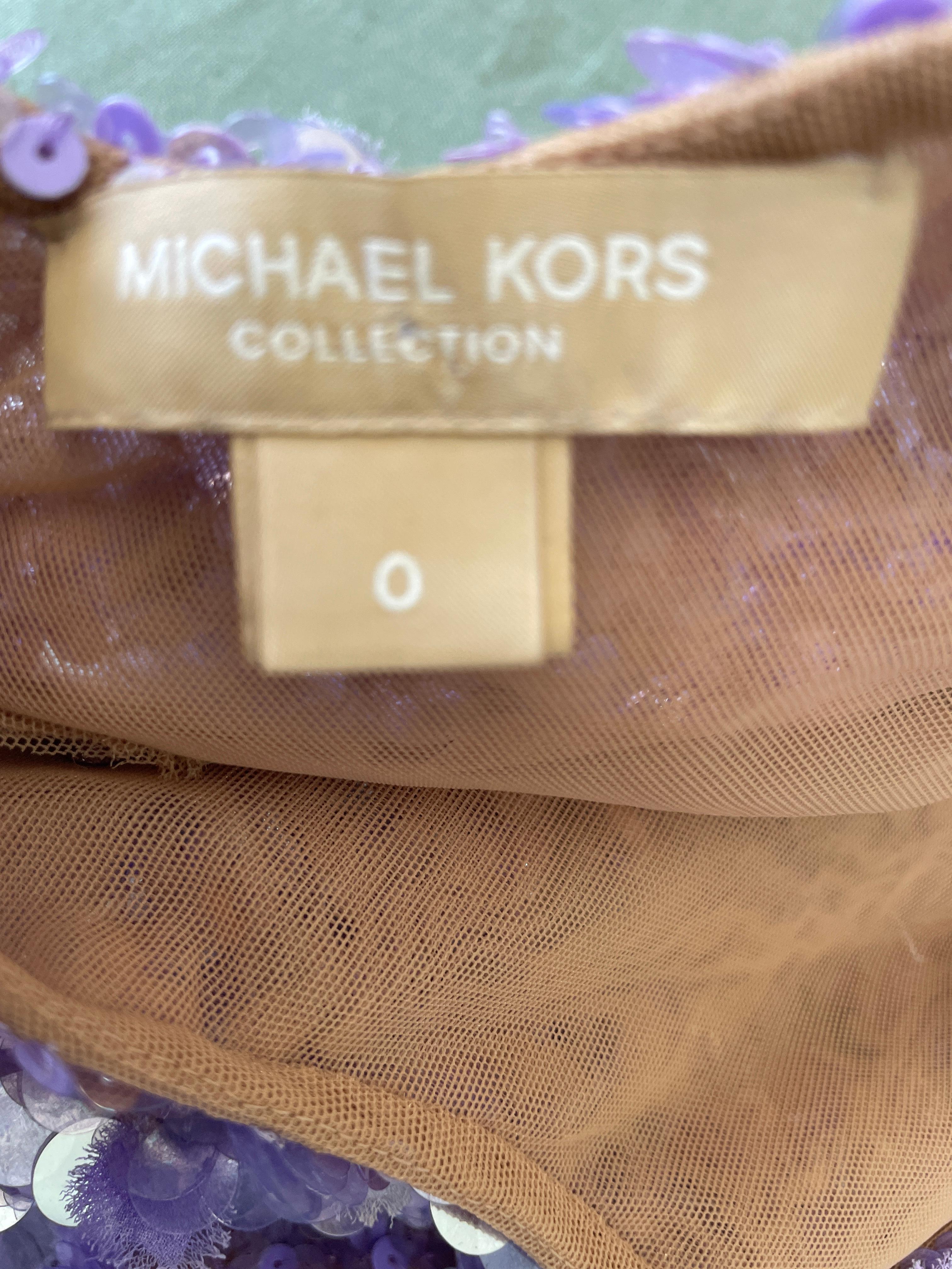 Michael Kors Collection Purple Sequin Strapless Cocktail Dress For Sale 2