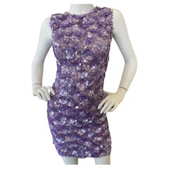 Michael Kors Collection Purple Sequin Strapless Cocktail Dress