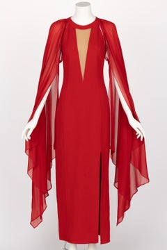 Michael Kors Collection Red Angel Sleeve Dress