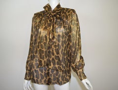 Michael Kors Collection Silk Leopard Print Blouse