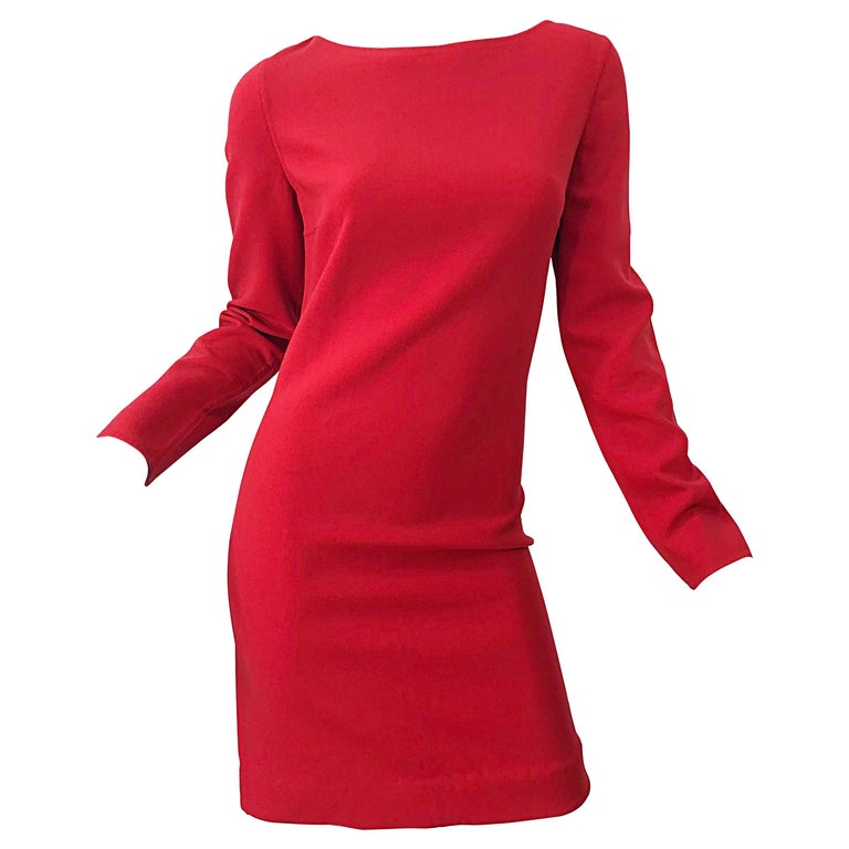 Michael Kors Collection Size 10 Early 2000s Lipstick Red Long Sleeve