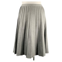 MICHAEL KORS COLLECTION Size 12 Grey Wool Blend Pleated Skirt
