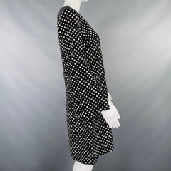 MICHAEL KORS COLLECTION Size 4 Black White Silk Polka Dot Bell Sleeves Dress