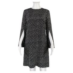 MICHAEL KORS COLLECTION Size 4 Black White Silk Polka Dot Bell Sleeves Dress