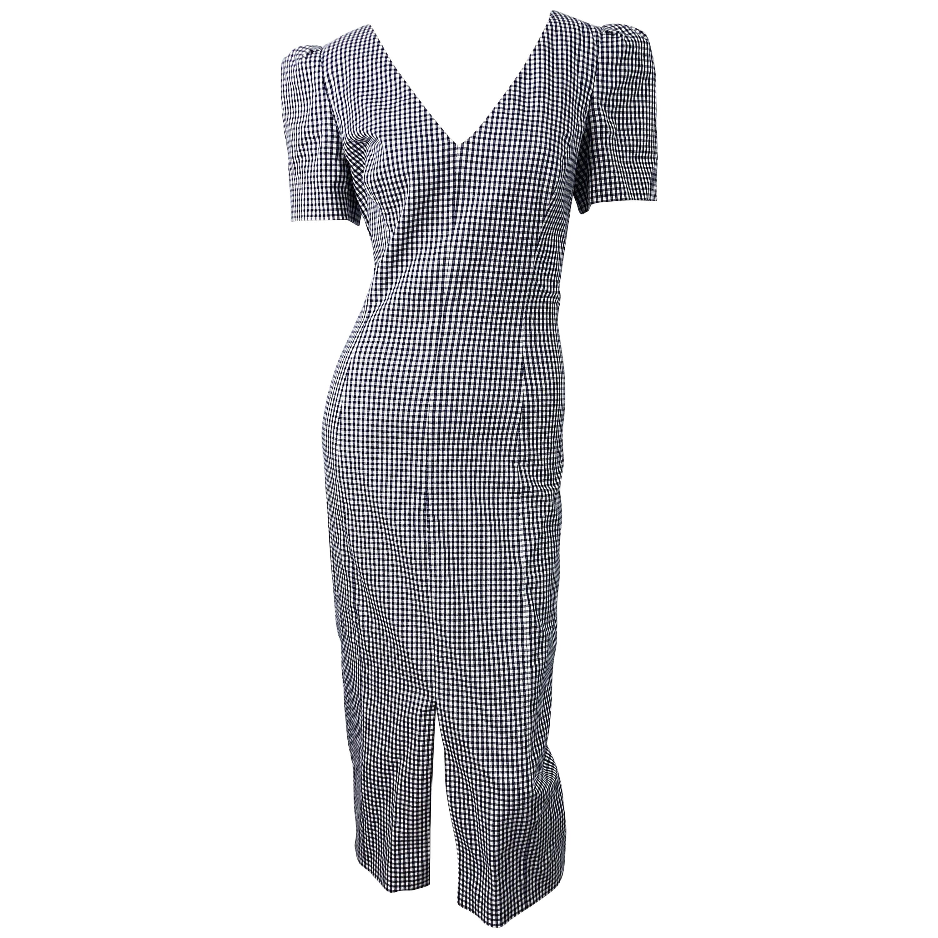 Michael Kors Collection Size 6 / 8 Navy Blue and White Gingham Puff Sleeve  Dress For Sale at 1stDibs | michael kors dresses, michael kors necklace, michael  kors rose gold necklace