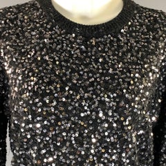 MICHAEL KORS COLLECTION  Size L Black Silver Wool Cashmere Sweater
