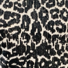 MICHAEL KORS COLLECTION Size S Black White Cashmere Sequined Sleeveless Top