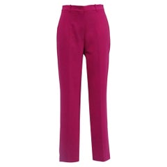 Michael Kors Collection Straight-Leg Trousers in Pink Wool