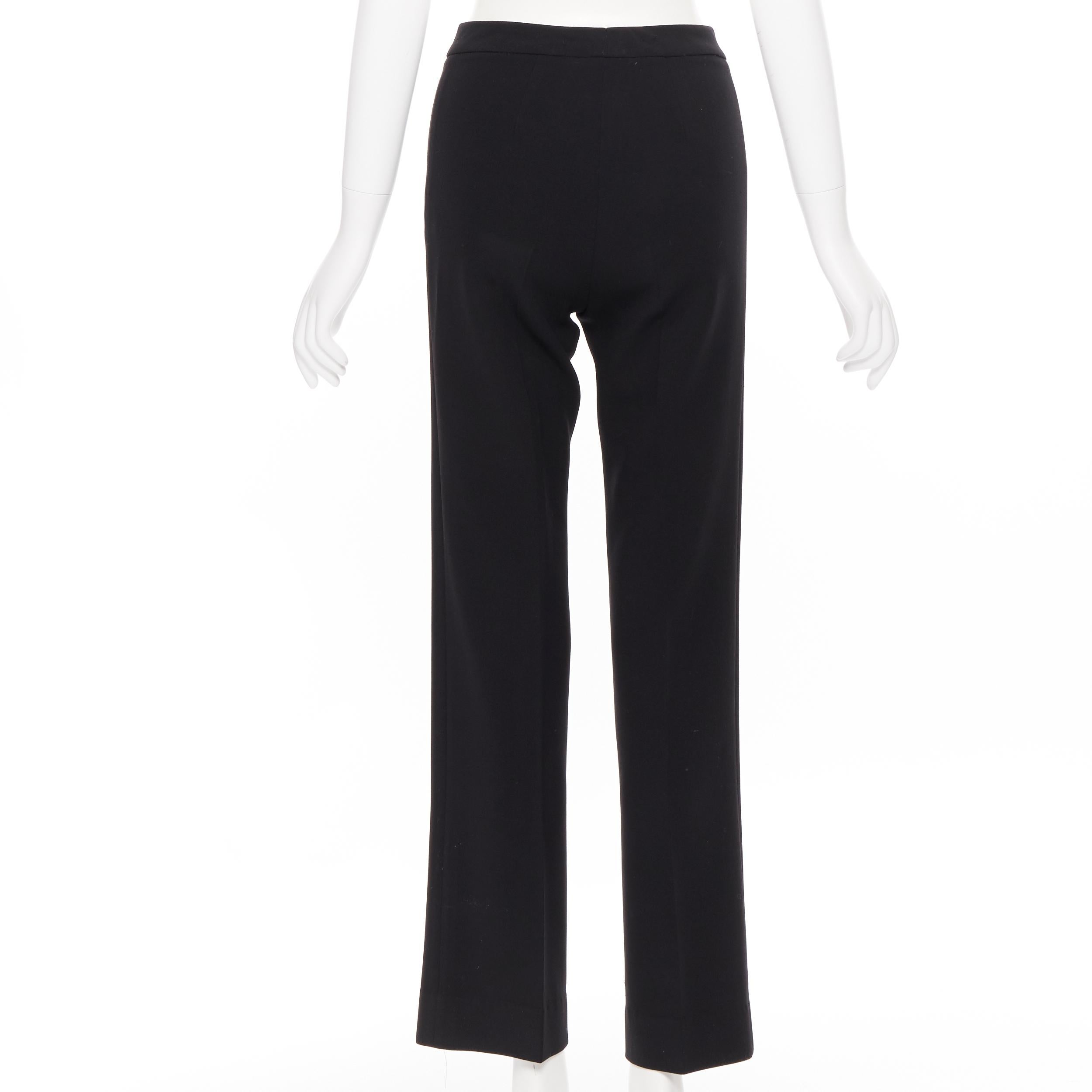 Black MICHAEL KORS COLLECTION virgin wool black slim leg work trousers pants US2 26