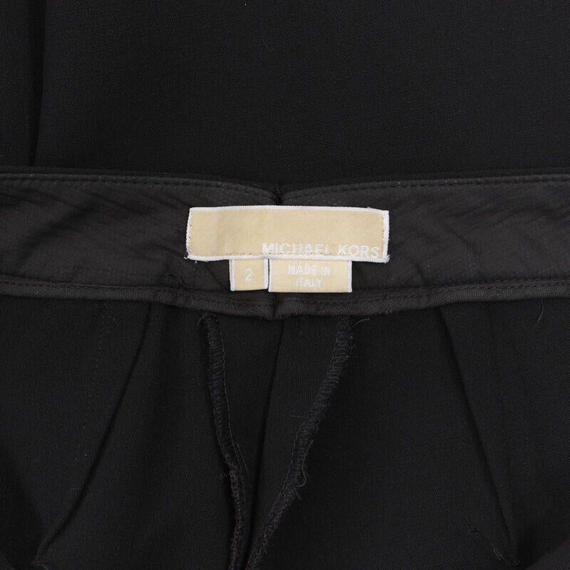 Pantalon de travail noir à jambe étroite en laine vierge de la COLLECTION MICHAEL KORS US2 26