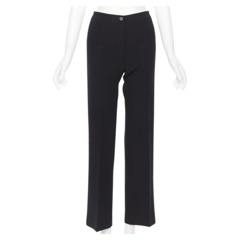 Michael Kors COLLECTION in lana vergine nera, pantaloni da lavoro a gamba stretta US2 26". in vendita
