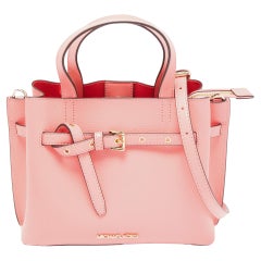 Used Michael Kors Coral Leather Small Emilia Tote