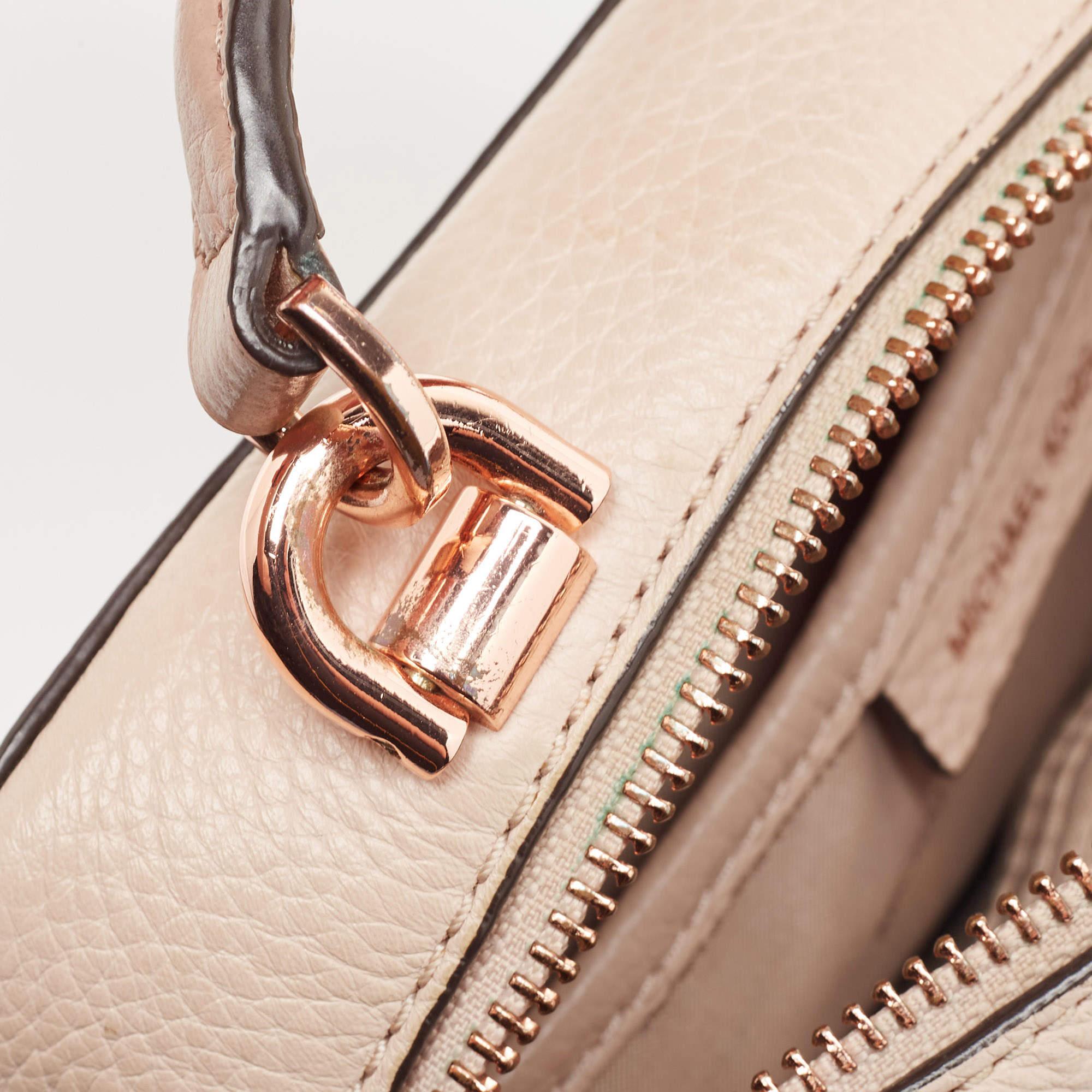 Michael Kors Cream/Pink Leather Mini Mott Crossbody Bag 2