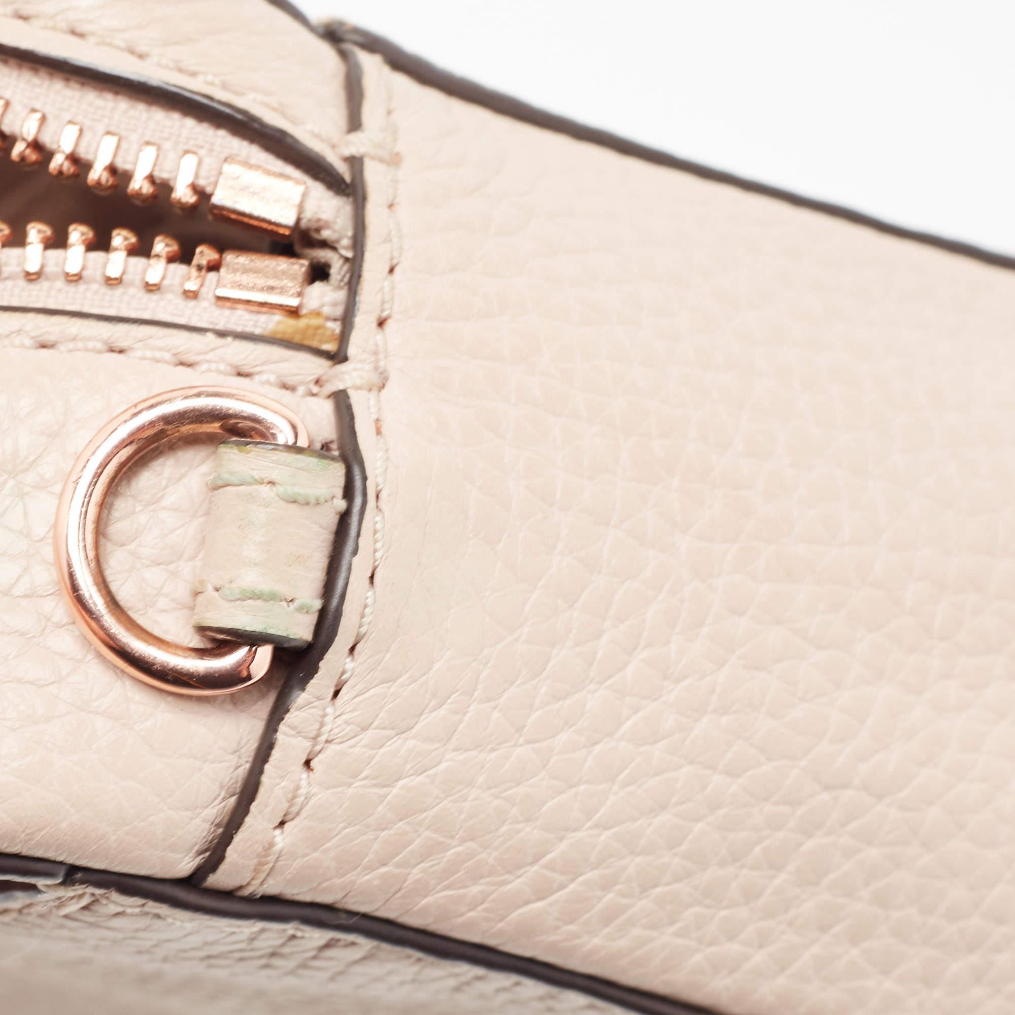 Michael Kors Cream/Pink Leather Mini Mott Crossbody Bag 3