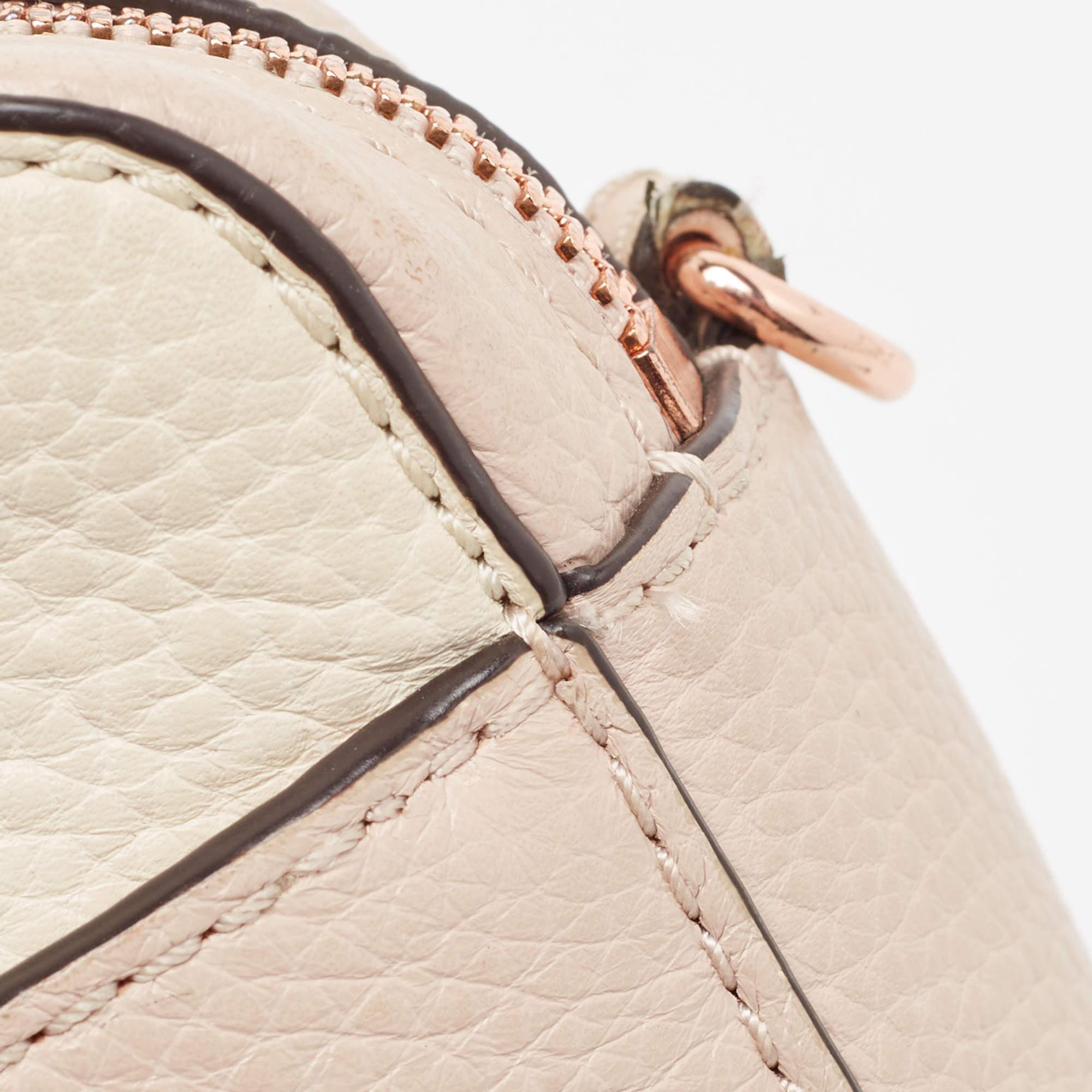 Michael Kors Cream/Pink Leather Mini Mott Crossbody Bag 4