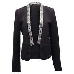 Michael Kors Crystal Embellished Blazer in Black Acrylic