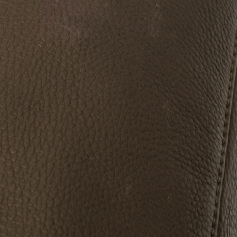 Michael Kors Dark Beige/Brown Soft Leather Skorpios Hobo In Fair Condition For Sale In Dubai, Al Qouz 2