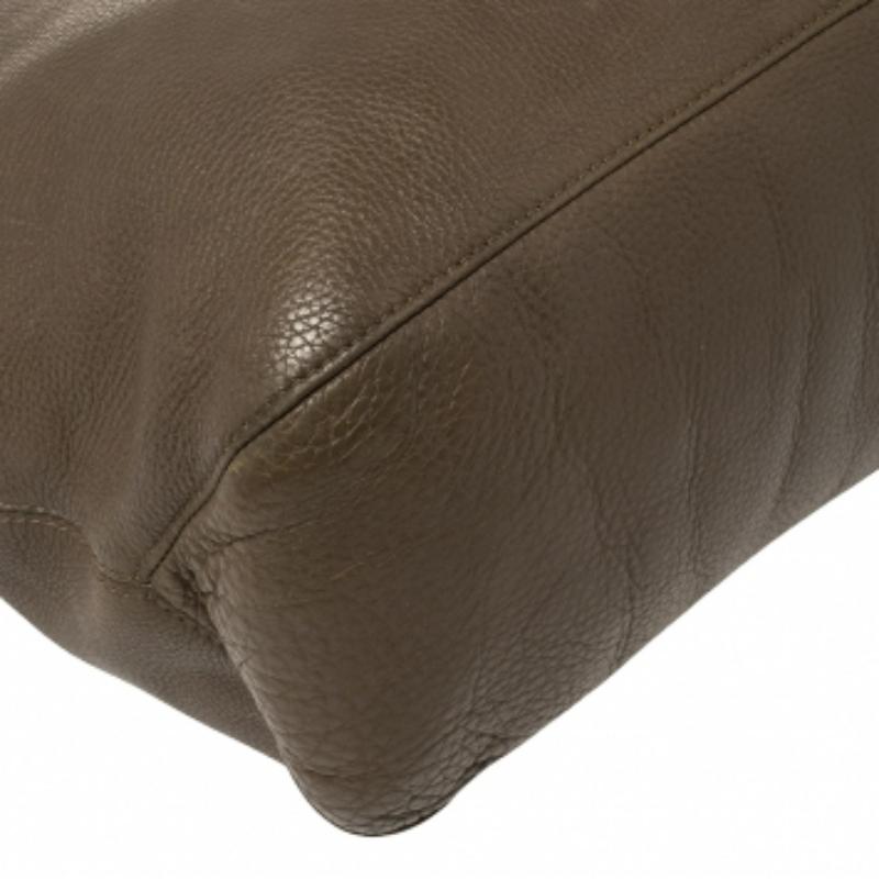 Michael Kors Dark Beige/Brown Soft Leather Skorpios Hobo For Sale 2