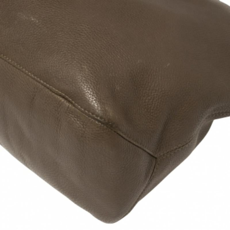 Michael Kors Dark Beige/Brown Soft Leather Skorpios Hobo For Sale 3