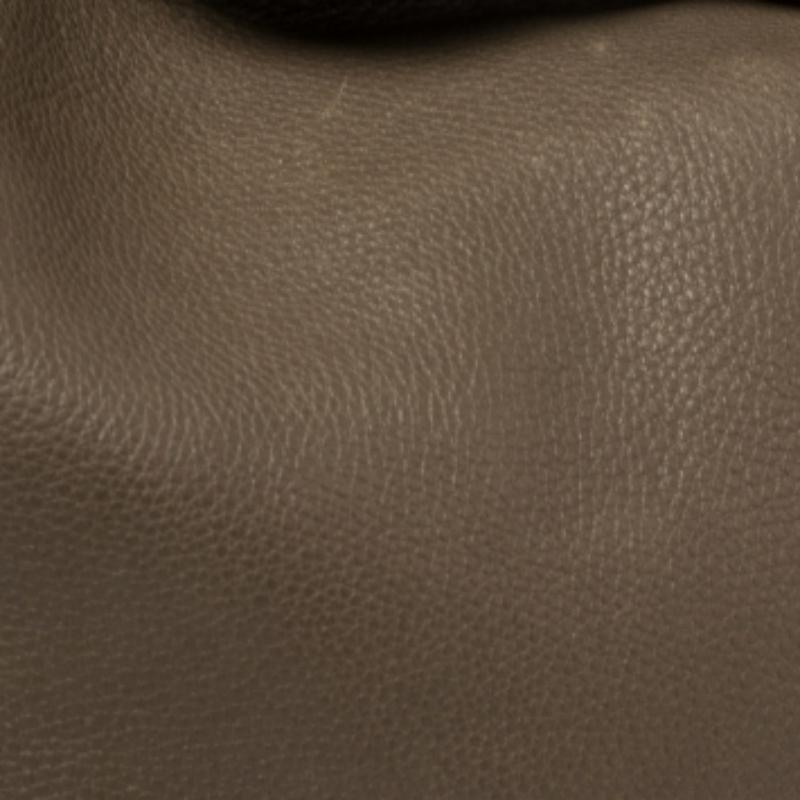 Michael Kors Dark Beige/Brown Soft Leather Skorpios Hobo For Sale 5