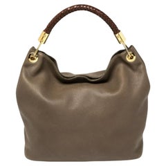 Michael Kors Dark Beige/Brown Soft Leather Skorpios Hobo