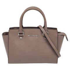 Michael Kors Dark Beige Leather Medium Selma Tote