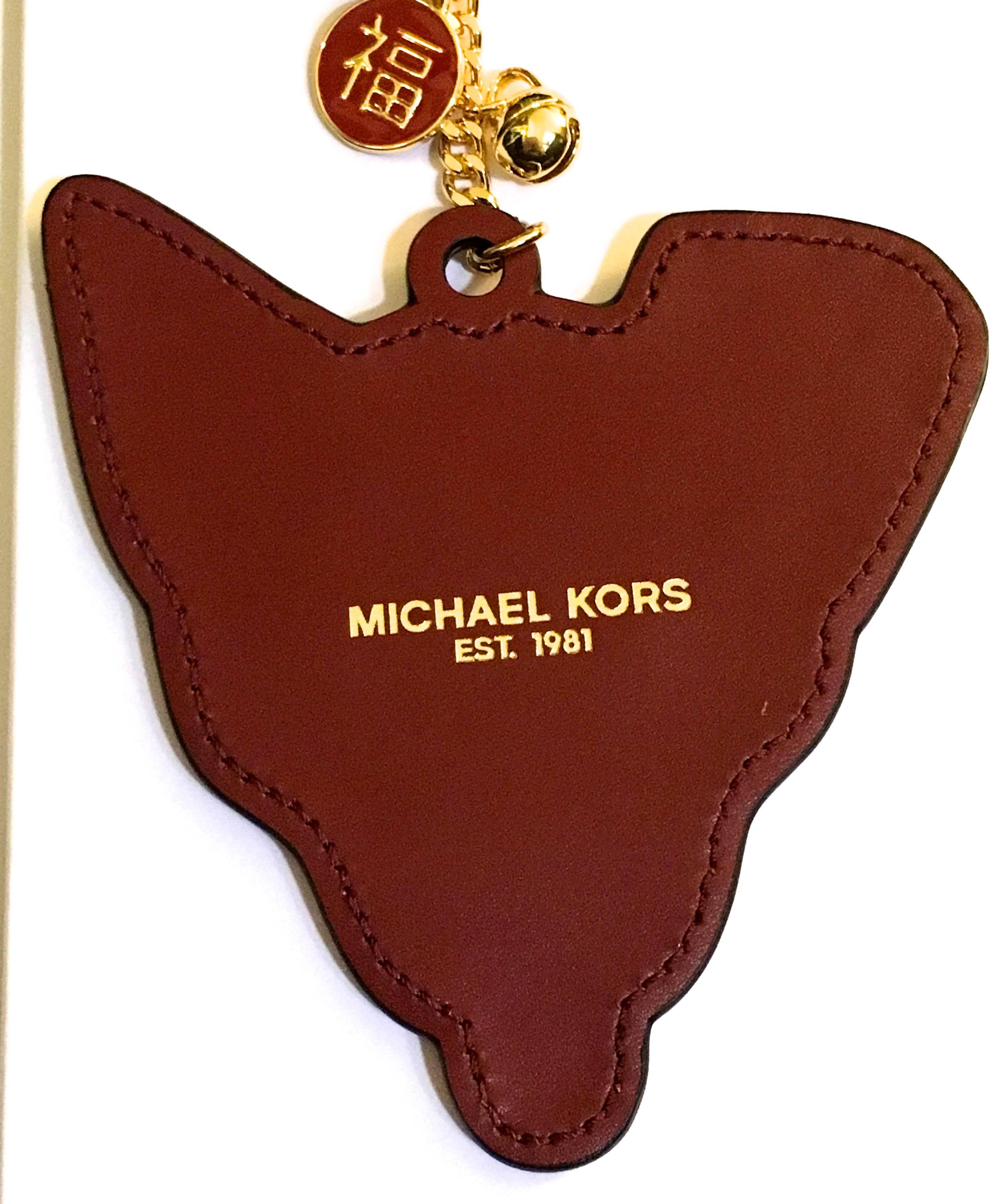 Brown Michael Kors Dog Bag Charm / Keychain - Chinese Astrology - Rare For Sale