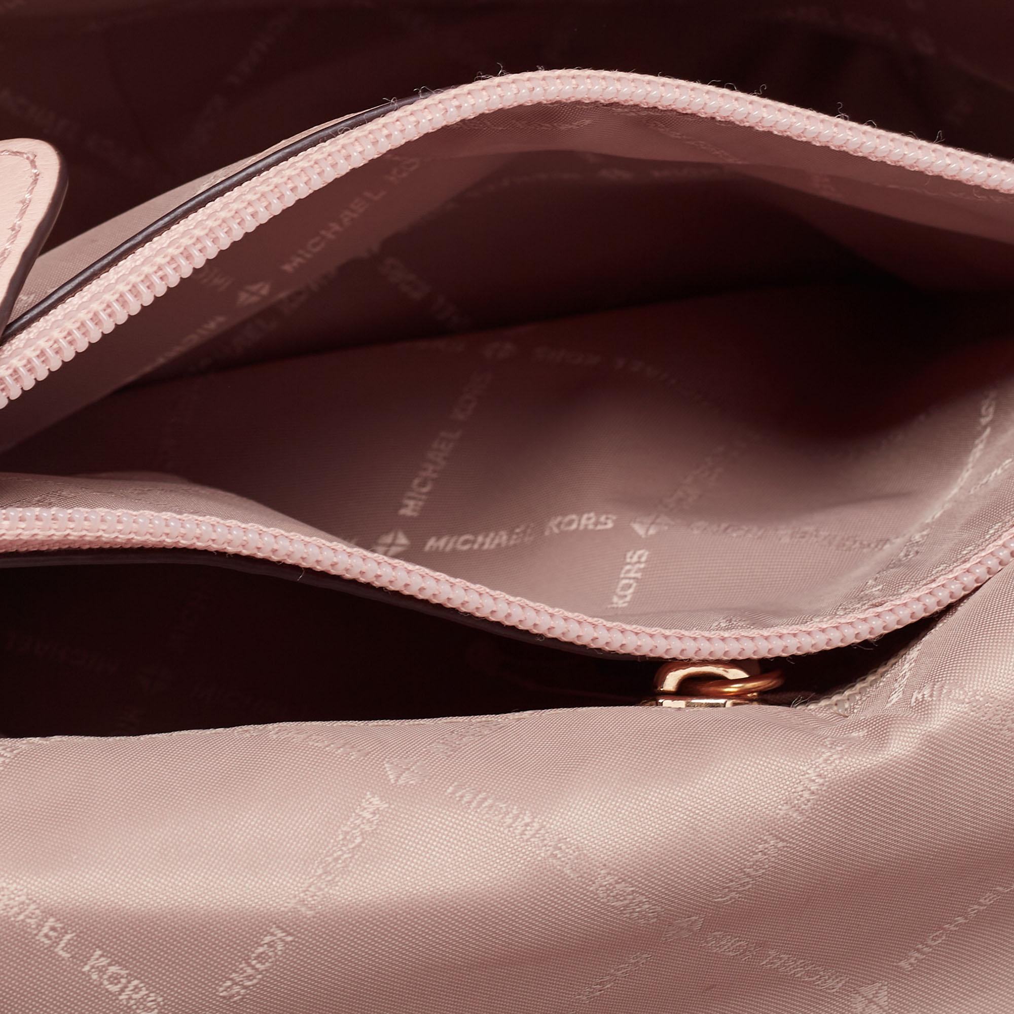 Michael Kors Dusty Pink Floral Quilted Leather Vivianne Shoulder Bag 6