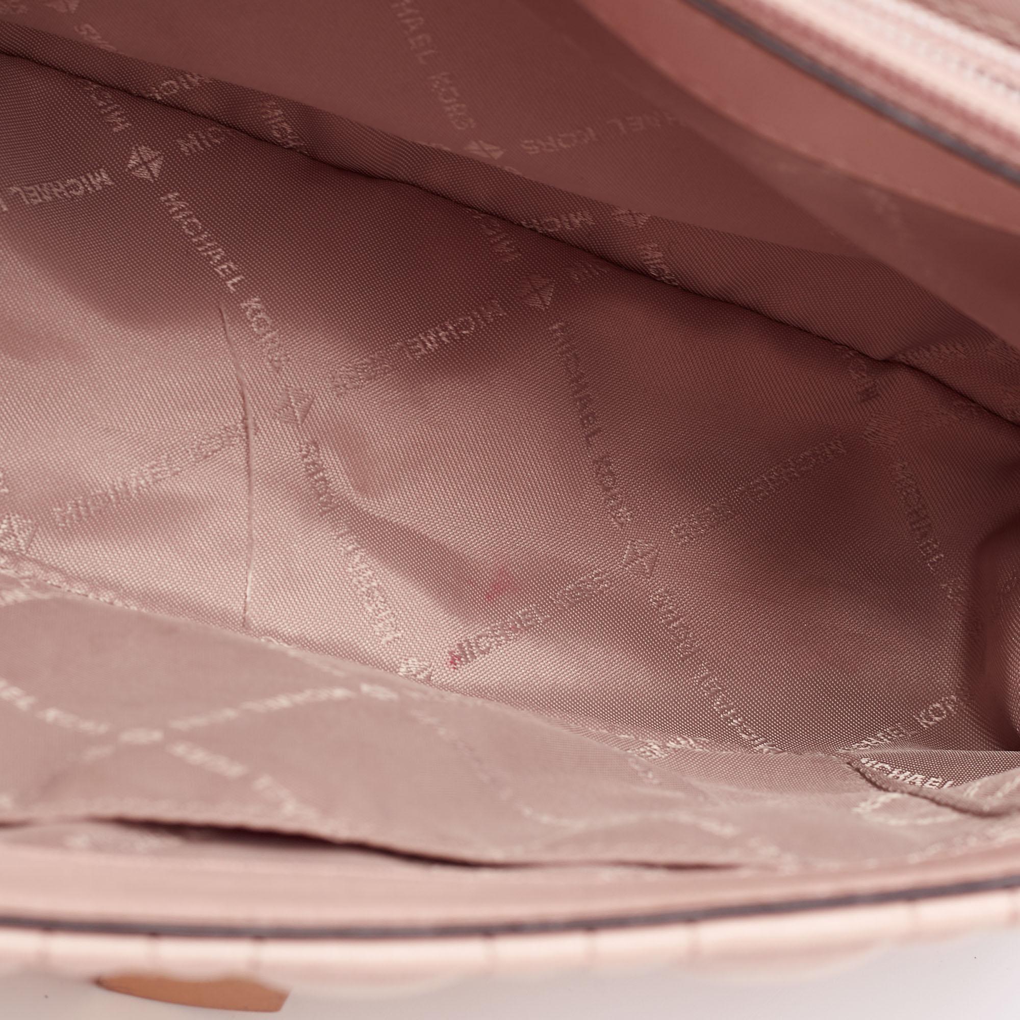 Women's Michael Kors Dusty Pink Floral Quilted Leather Vivianne Shoulder Bag