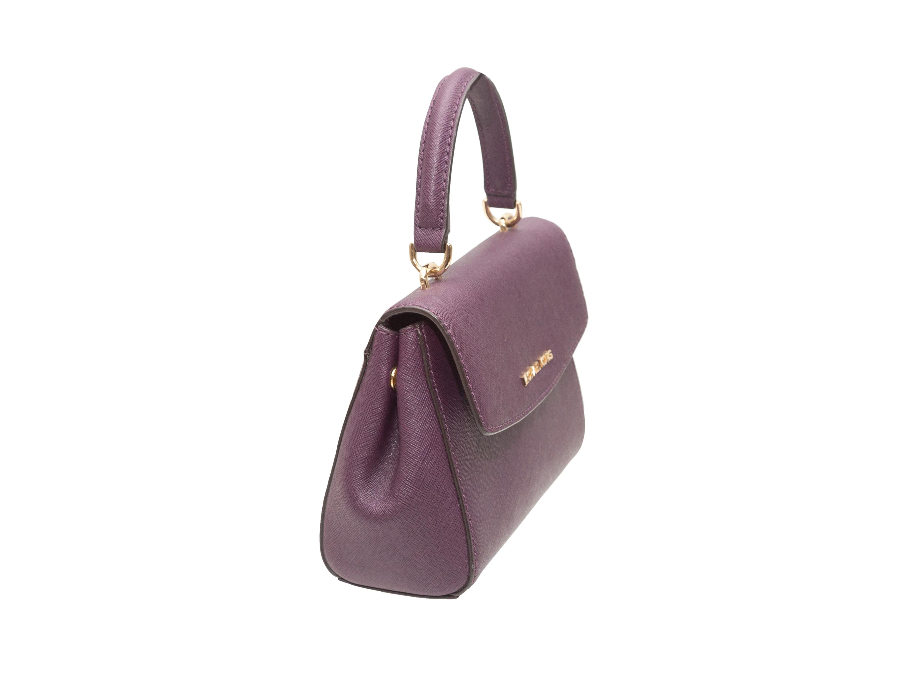 Gray Michael Kors Eggplant Leather Mini Handbag